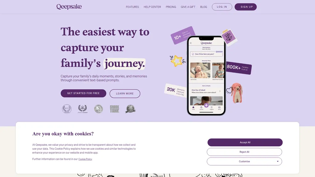 Qeepsake homepage