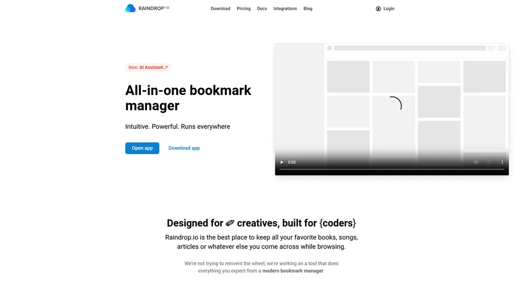Raindrop homepage
