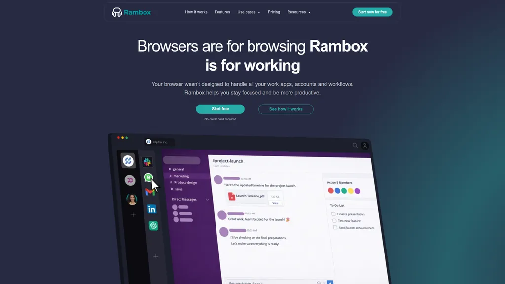 Rambox homepage