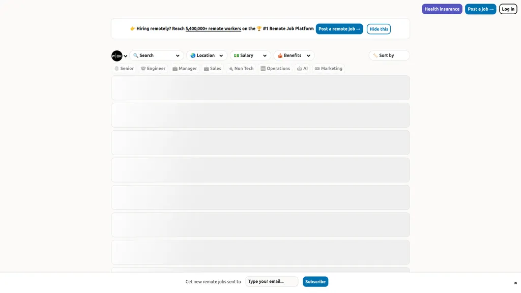 Remote OK homepage