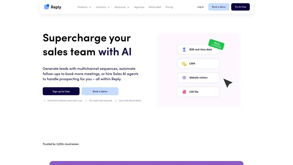Reply.io homepage
