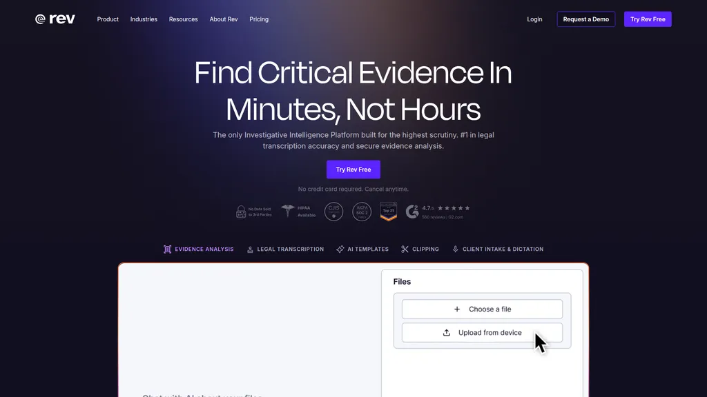 Rev homepage