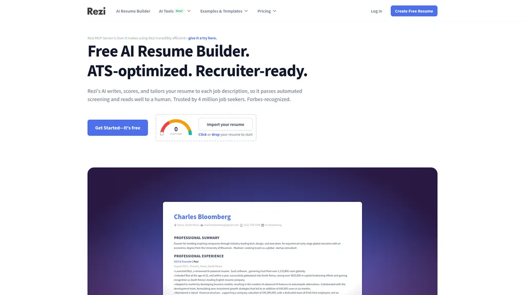 Rezi homepage