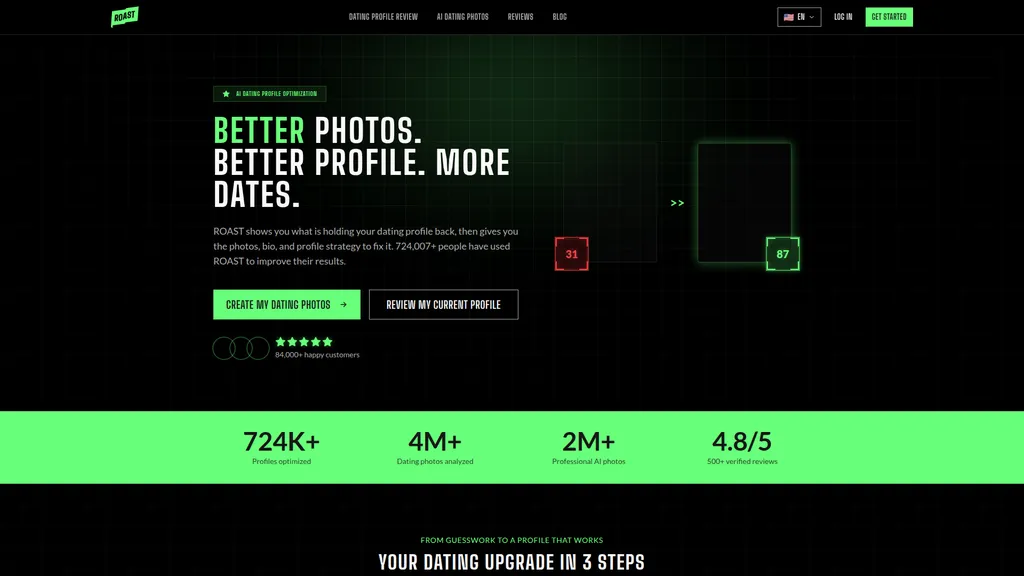 Roast homepage