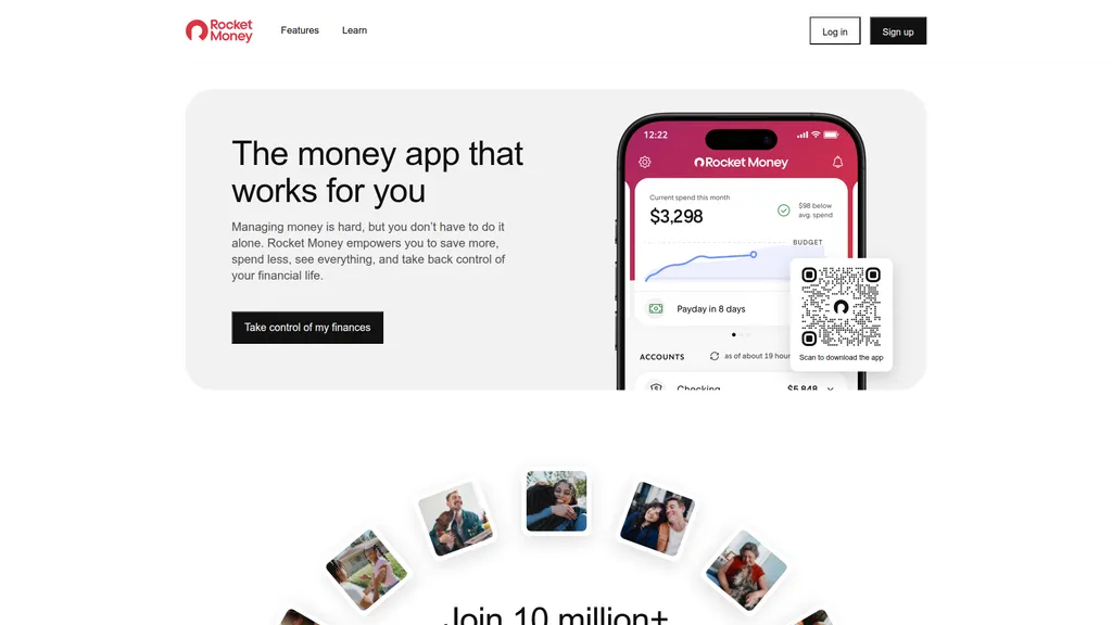 Rocket Money homepage