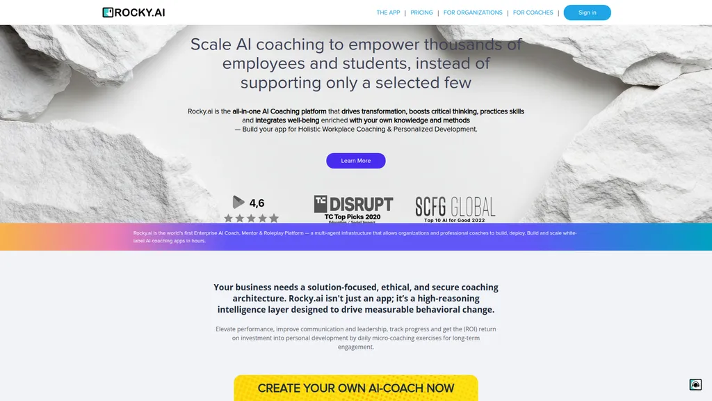 Rocky.ai homepage