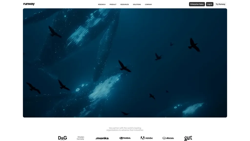Runway homepage