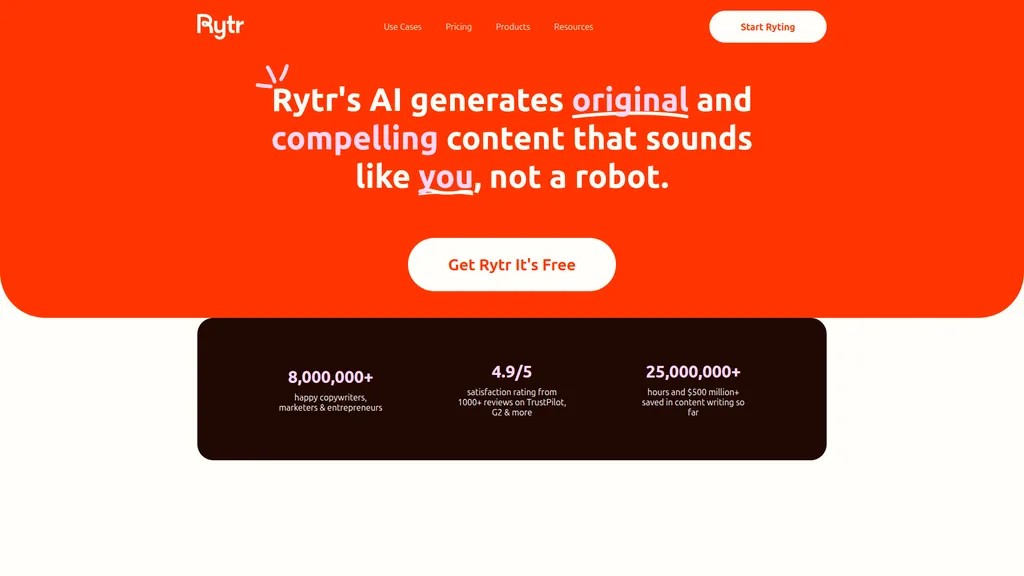 Rytr homepage
