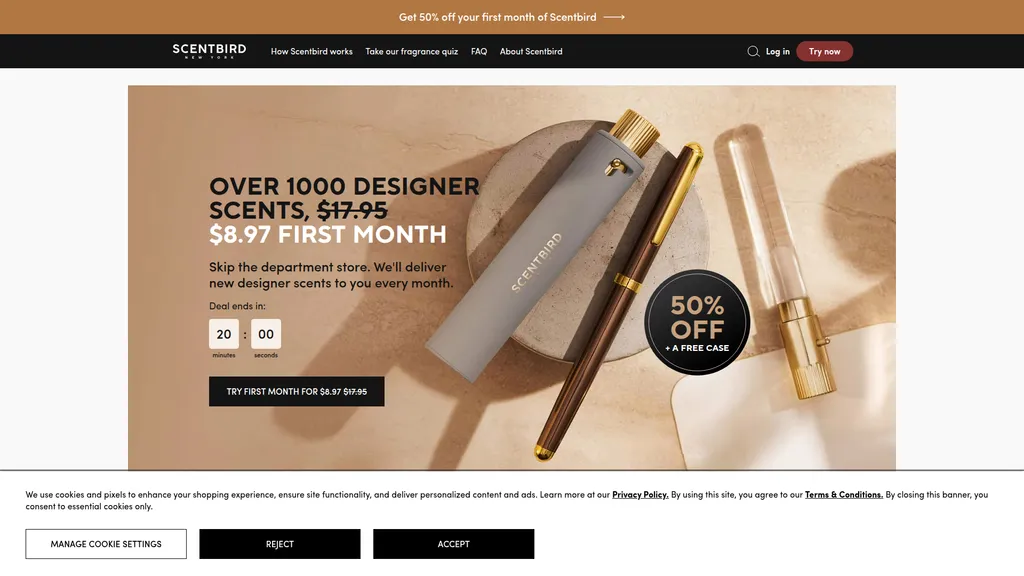 Scentbird homepage