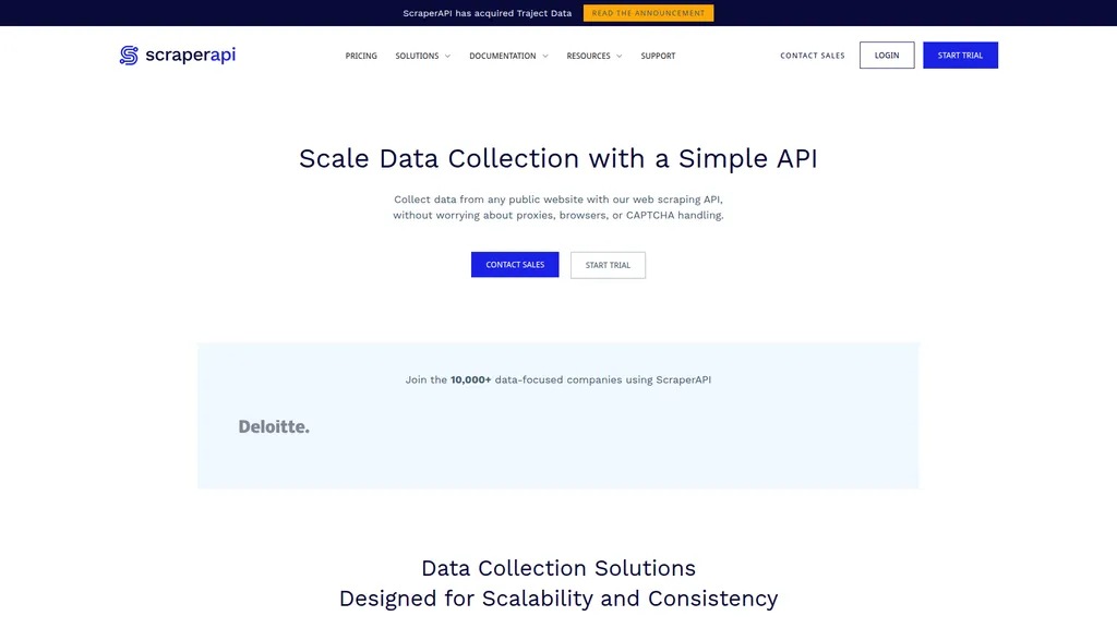 ScraperAPI homepage