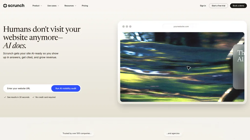 Scrunch AI homepage