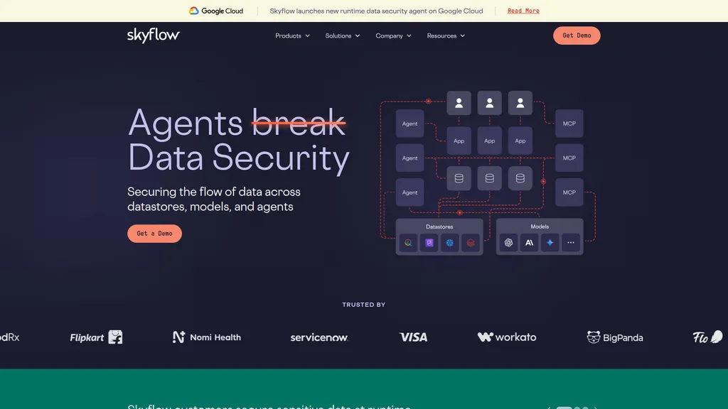 Skyflow homepage
