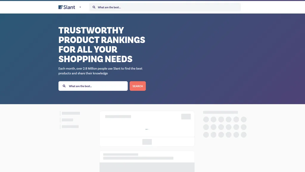 Slant homepage
