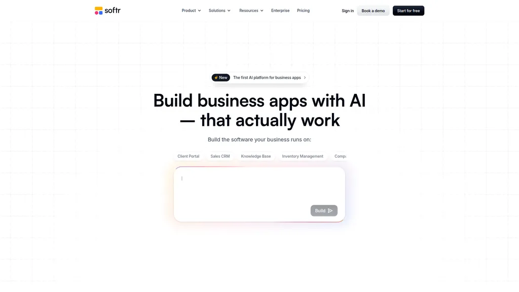 Softr homepage
