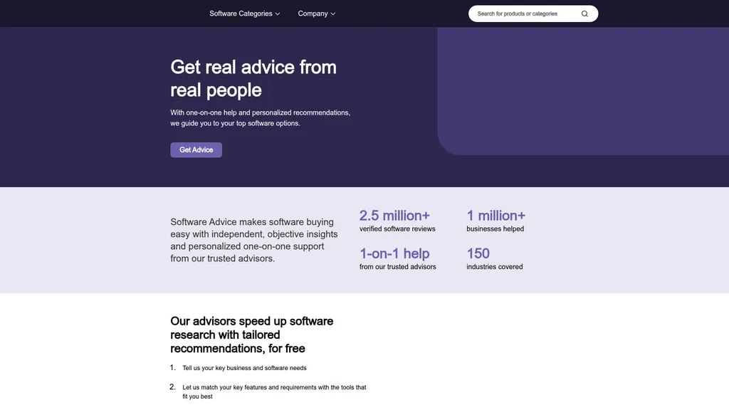 Software Advice homepage