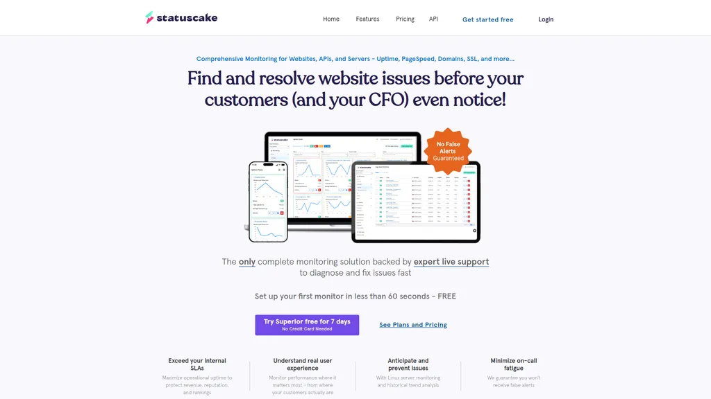 StatusCake homepage