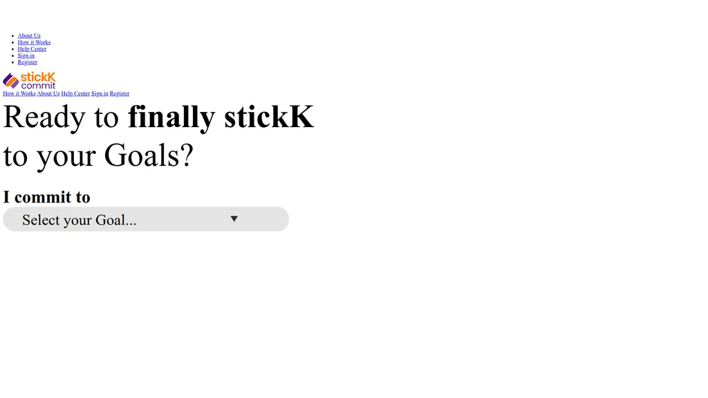 StickK homepage