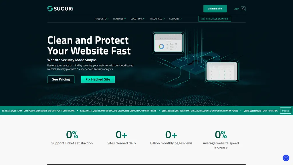 Sucuri homepage