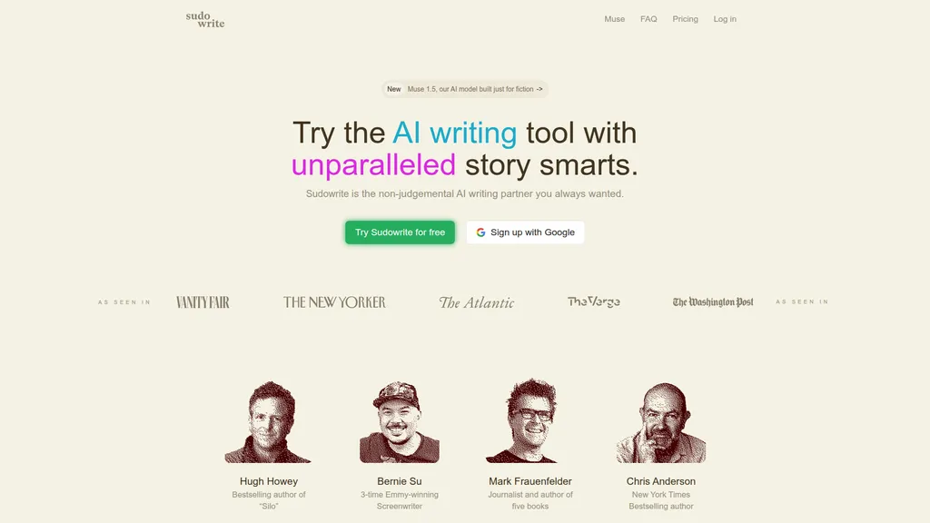 Sudowrite homepage