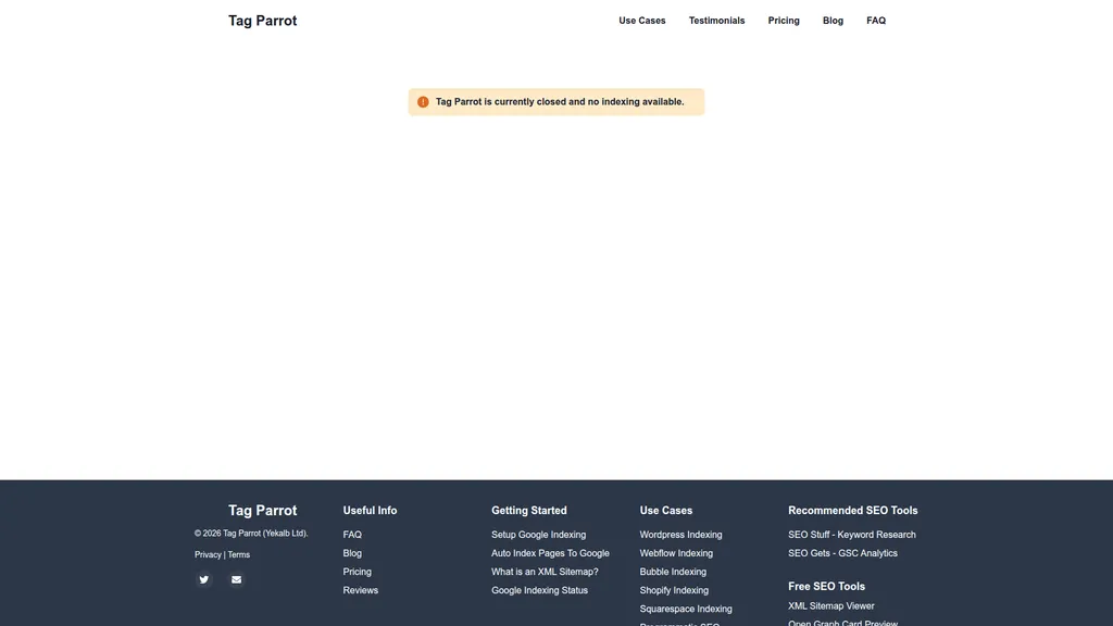 Tagparrot homepage