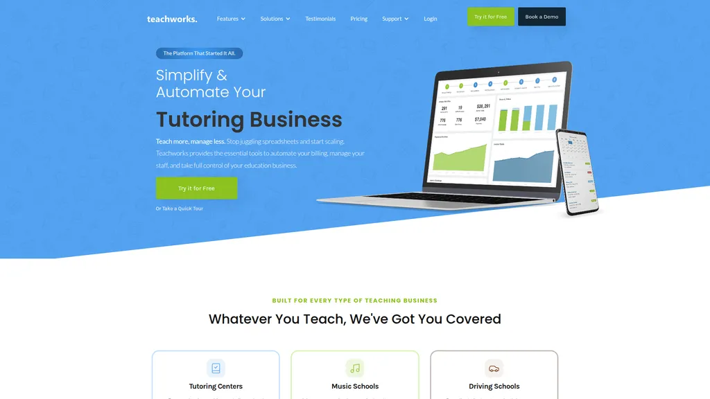 Teachworks homepage