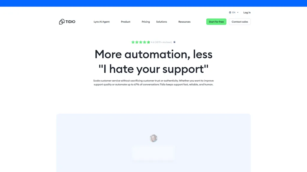 Tidio homepage