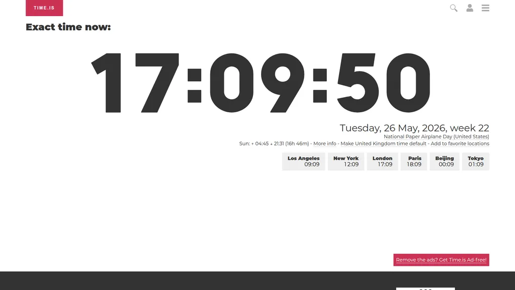 Time.is homepage