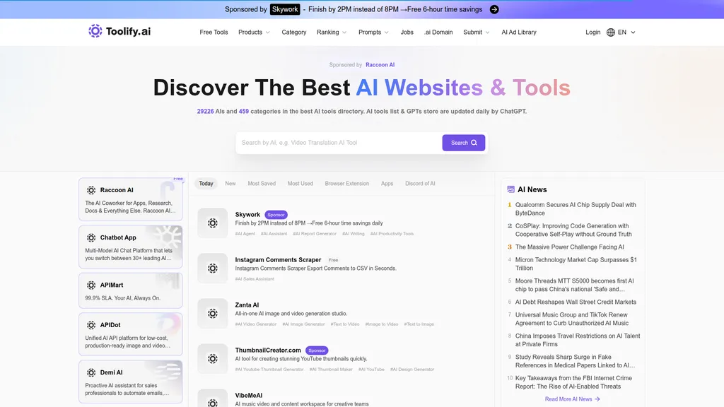 Toolify homepage