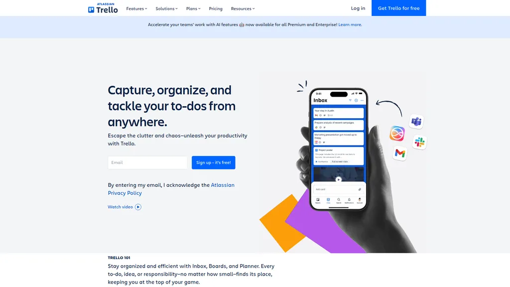 Trello homepage