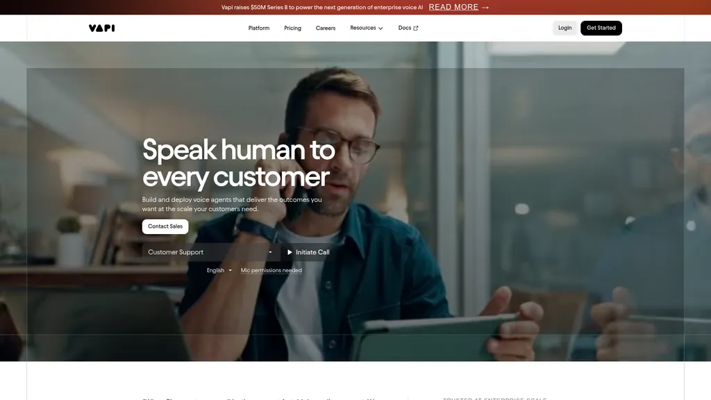 Vapi homepage