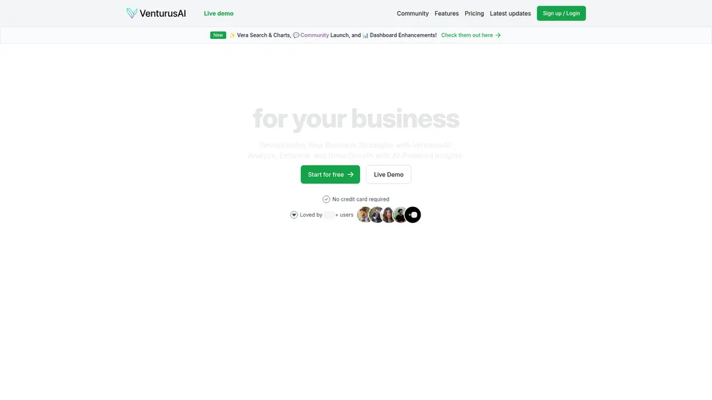 VenturusAI homepage