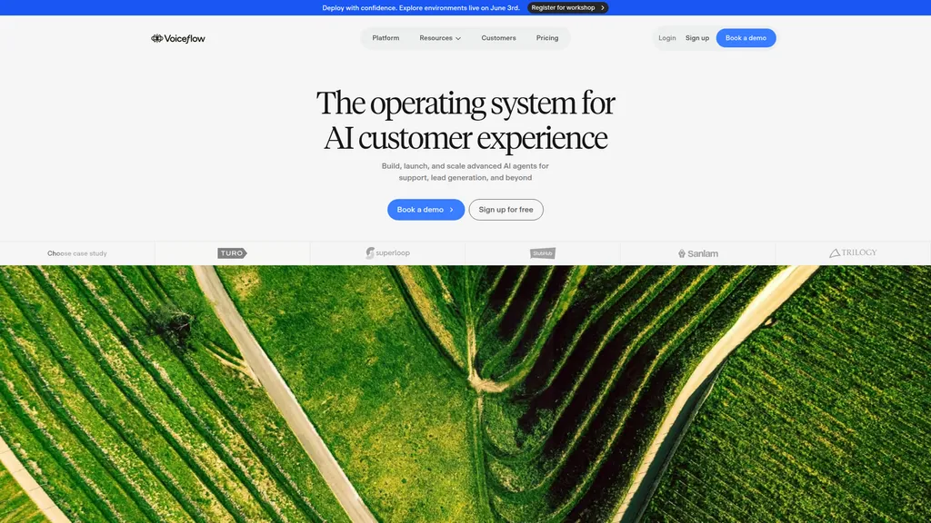 Voiceflow homepage