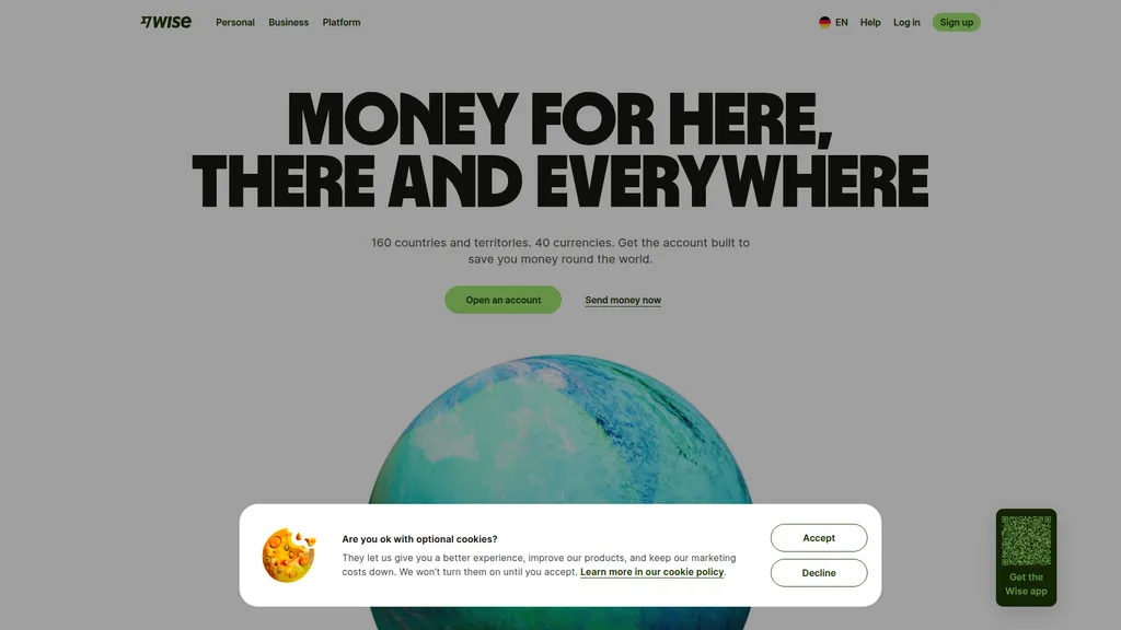 Wise homepage