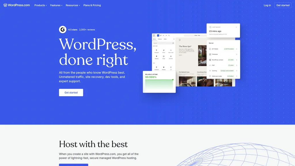 WordPress homepage