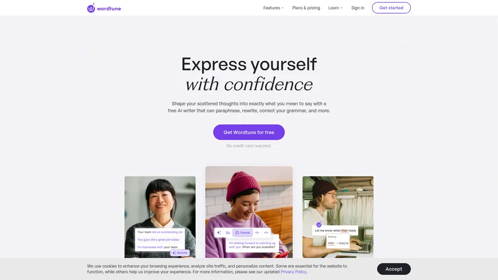 Wordtune homepage