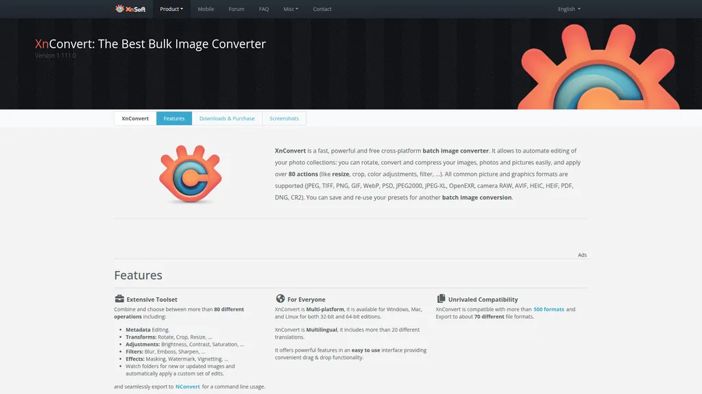 XnConvert homepage