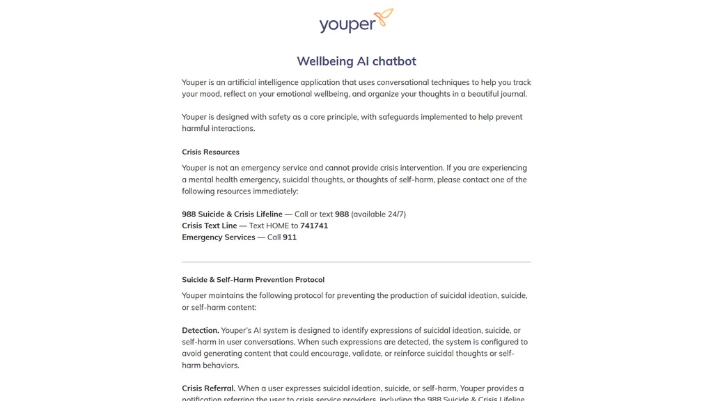 Youper homepage