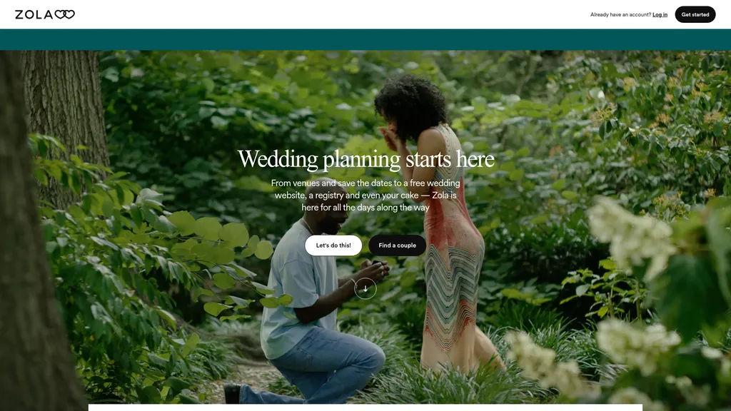 Zola homepage