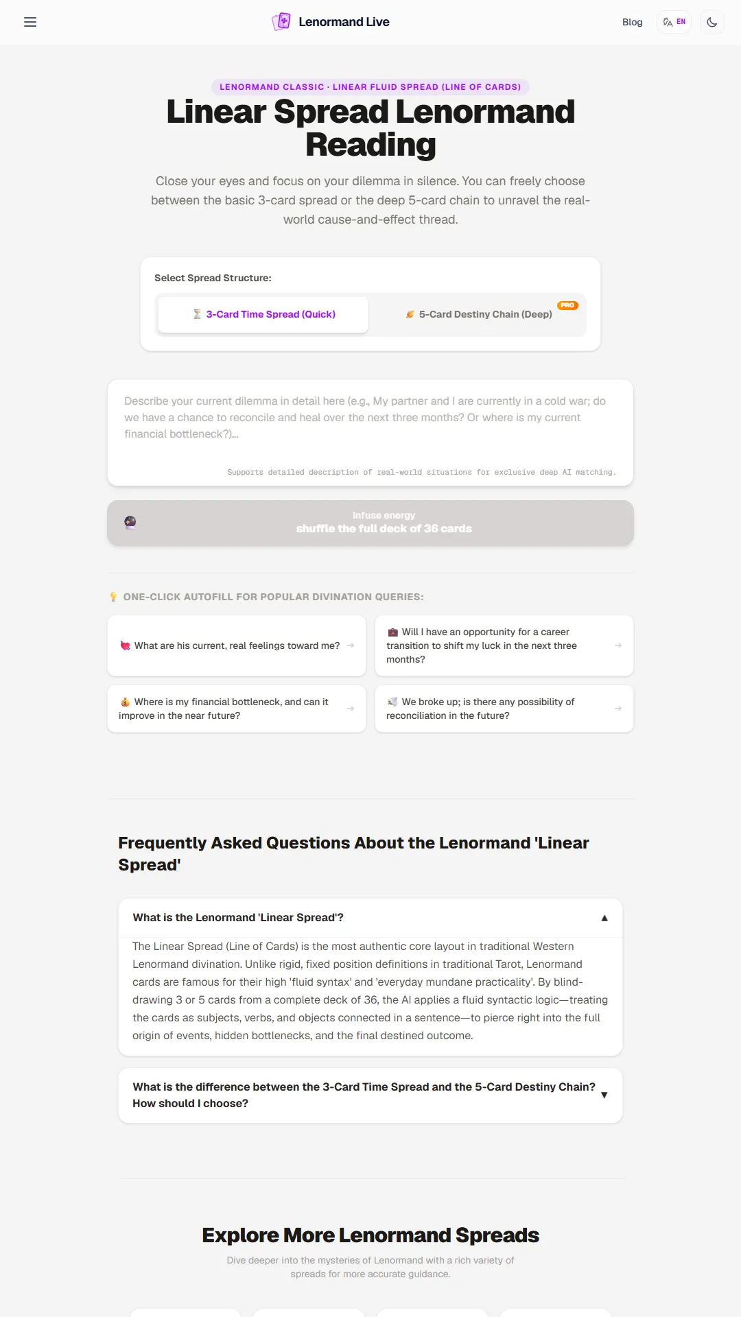 Lenormand Live screenshot 3: Daily Lenormand Card Readings Online
