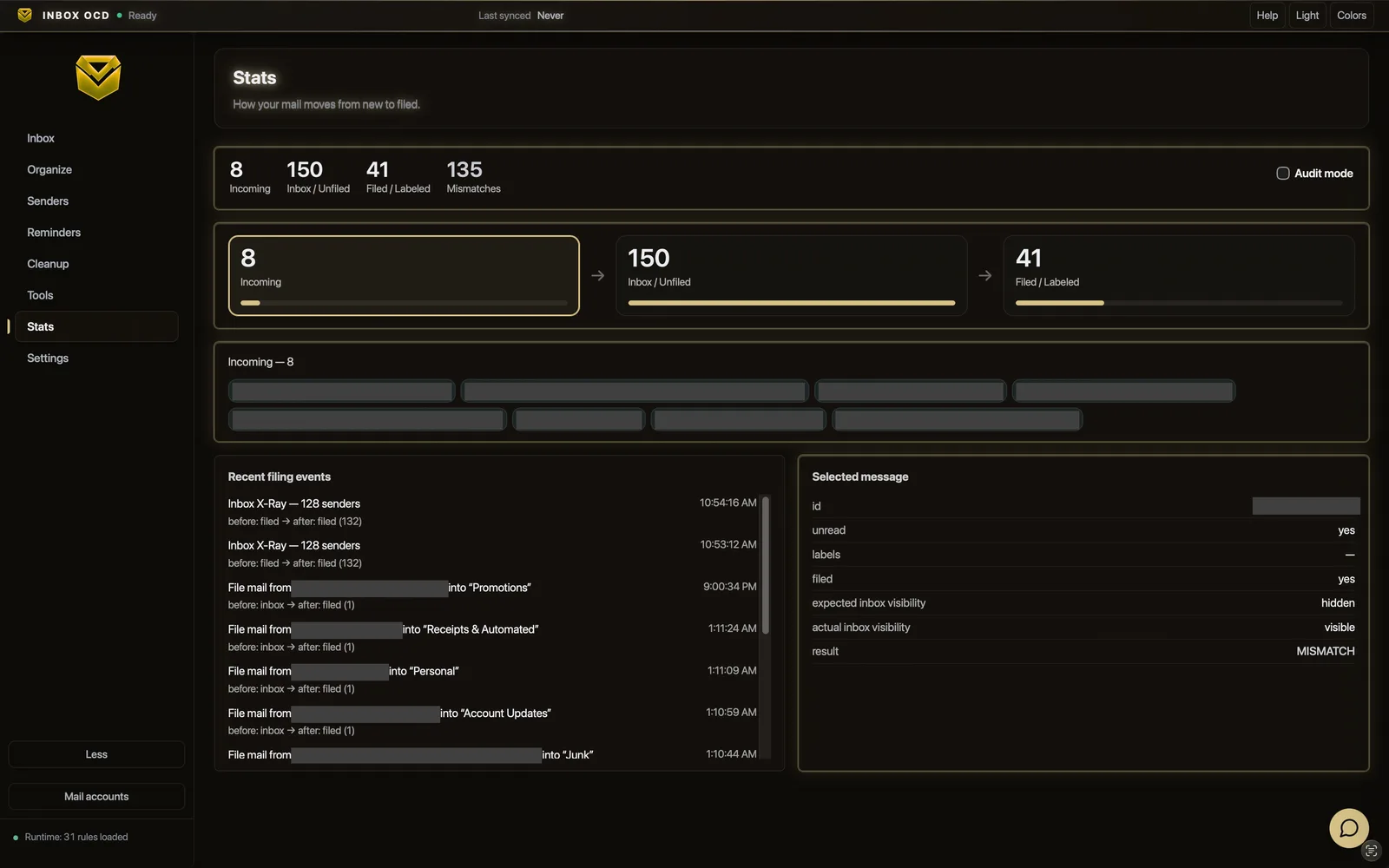 Inbox OCD screenshot 4: Desktop App to Clean and Sort Gmail & Outlook