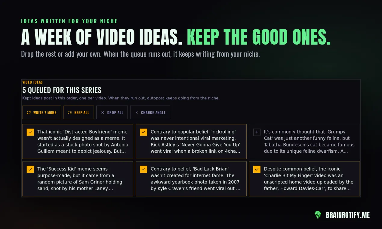 Brainrotify screenshot 3: Automatic Shorts Generator & Poster