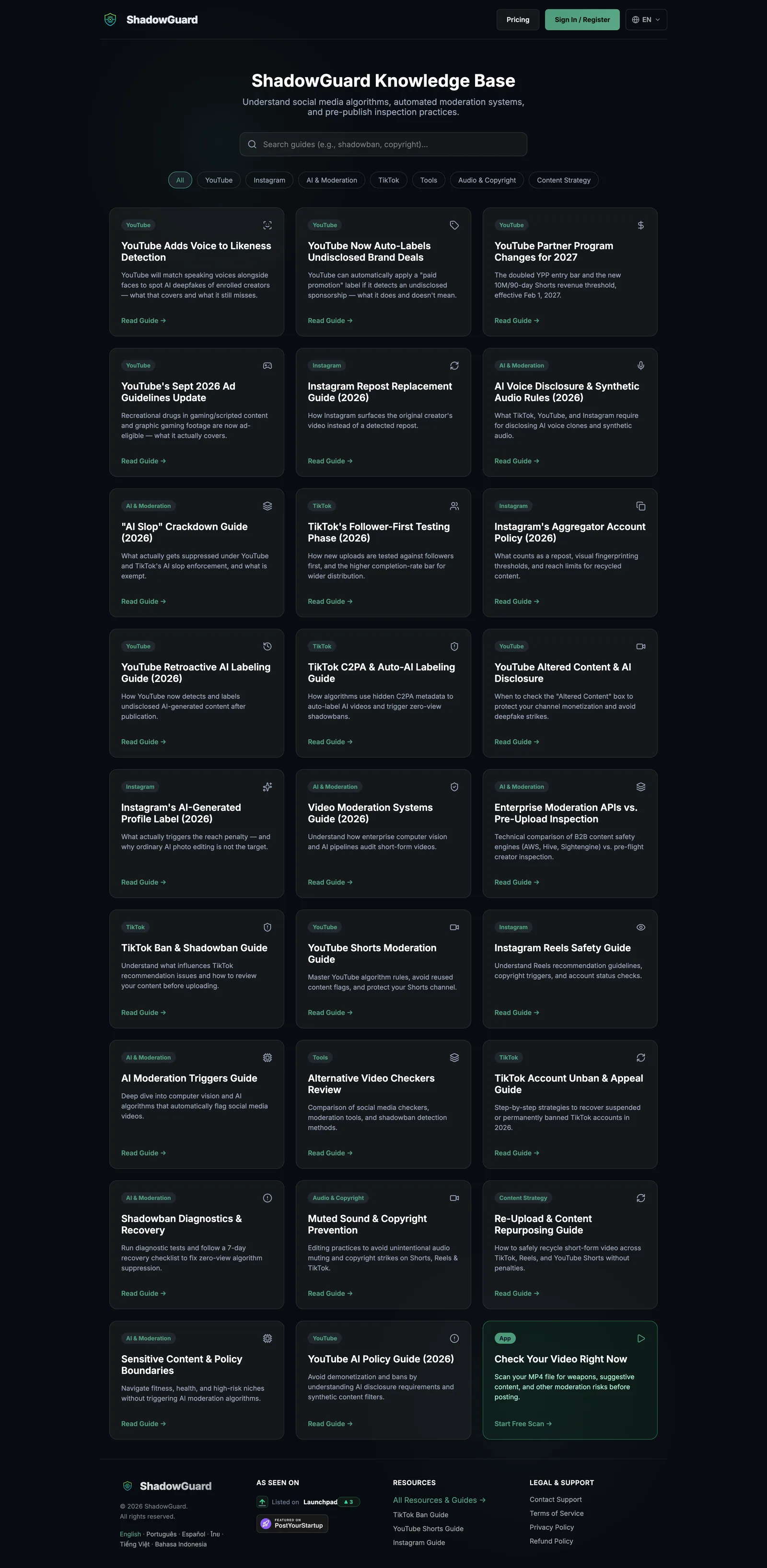 ShadowGuard screenshot 3: Pre-Publish Video Content Checker