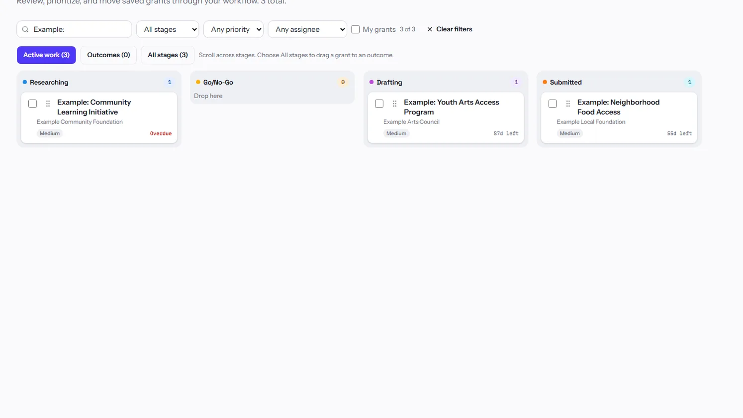 GrantCue screenshot 2: Grant Management Software