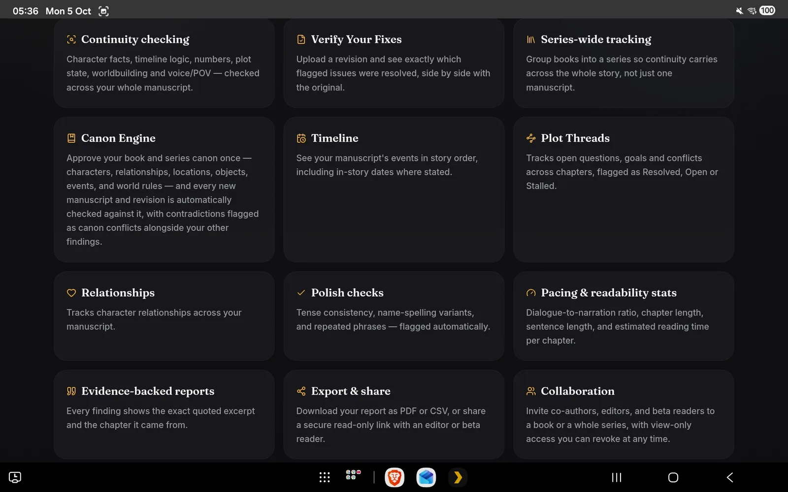 Book Check Genie screenshot 2: AI Continuity Editor for Authors