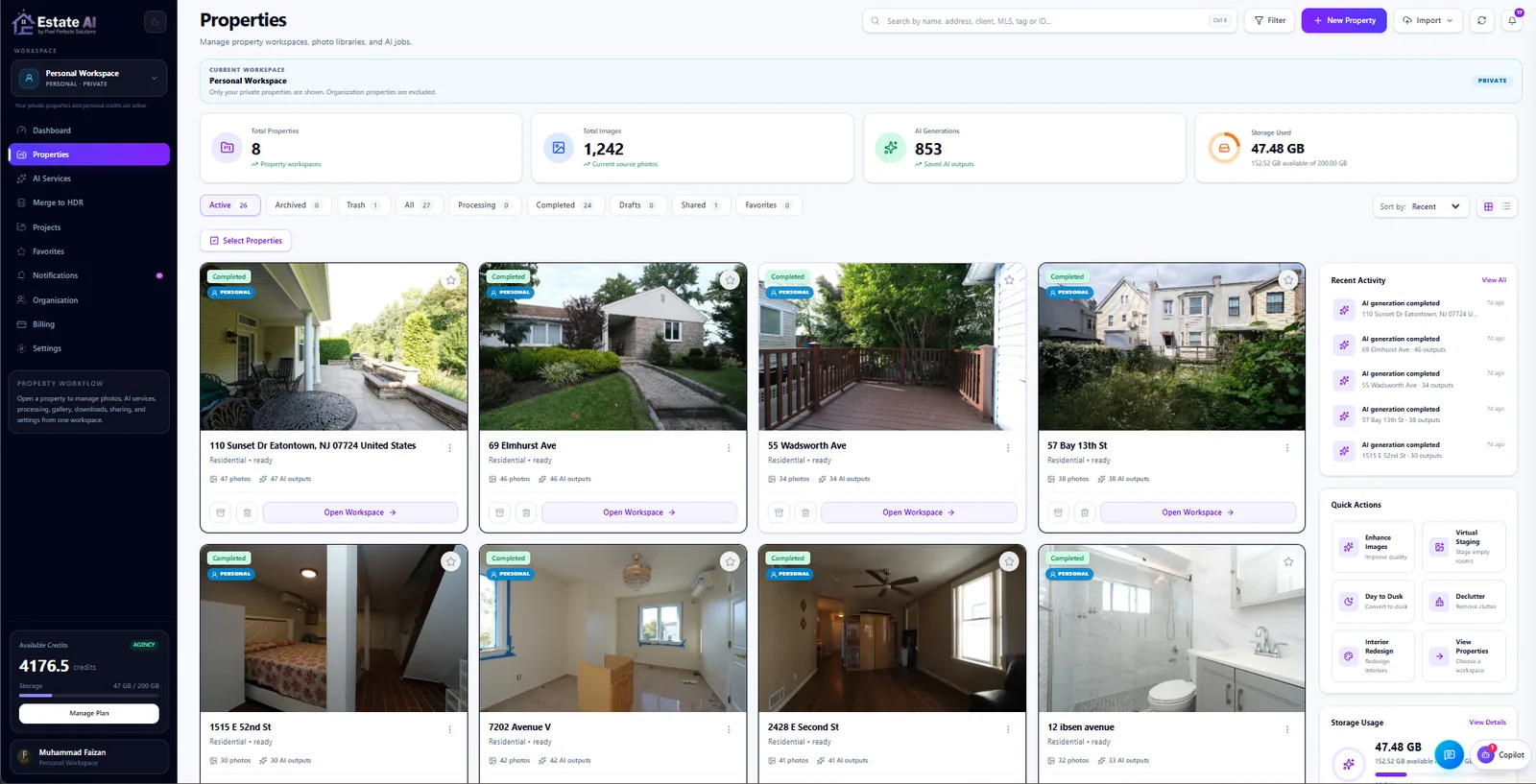 EstateAI by Pixel Perfects Solutions screenshot 3: AI Real Estate Marketing Platform