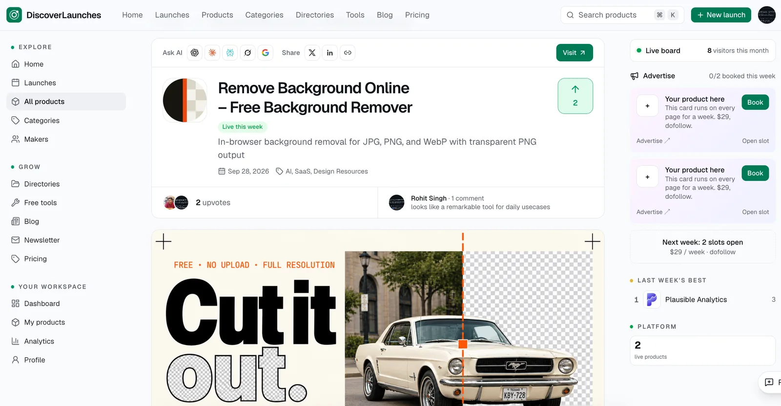 DiscoverLaunches screenshot 2: Startup Launch Directory