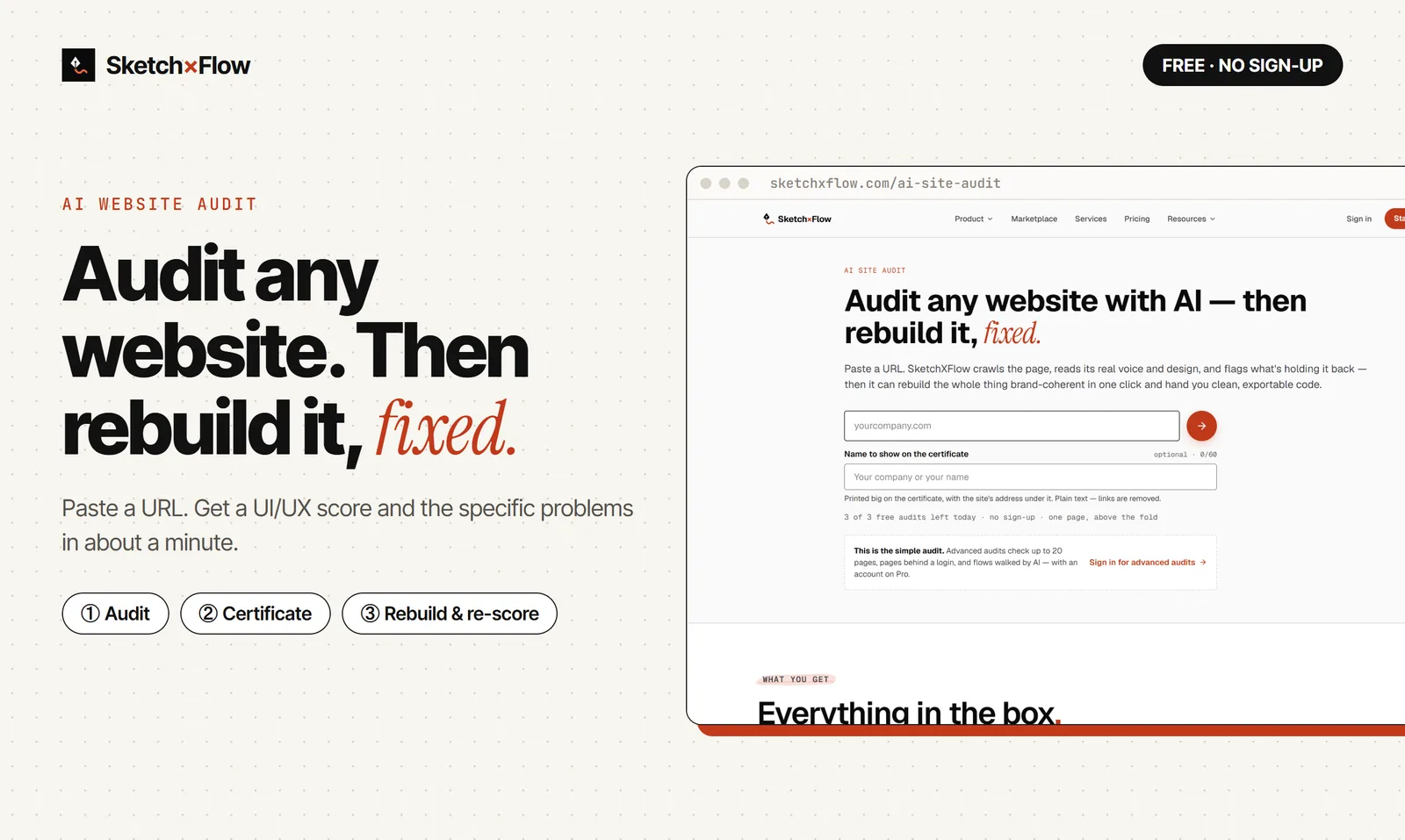 SketchXFlow screenshot 2: AI Website Design Tool