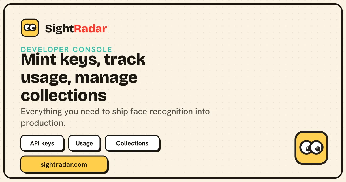SightRadar screenshot 3: Face Recognition API