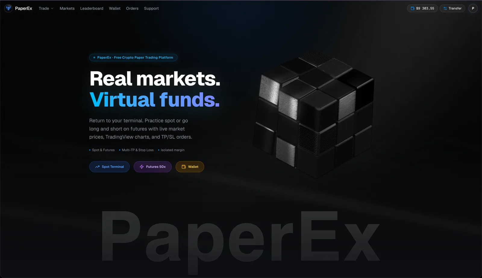 PaperEx screenshot 1: Crypto Paper Trading Simulator