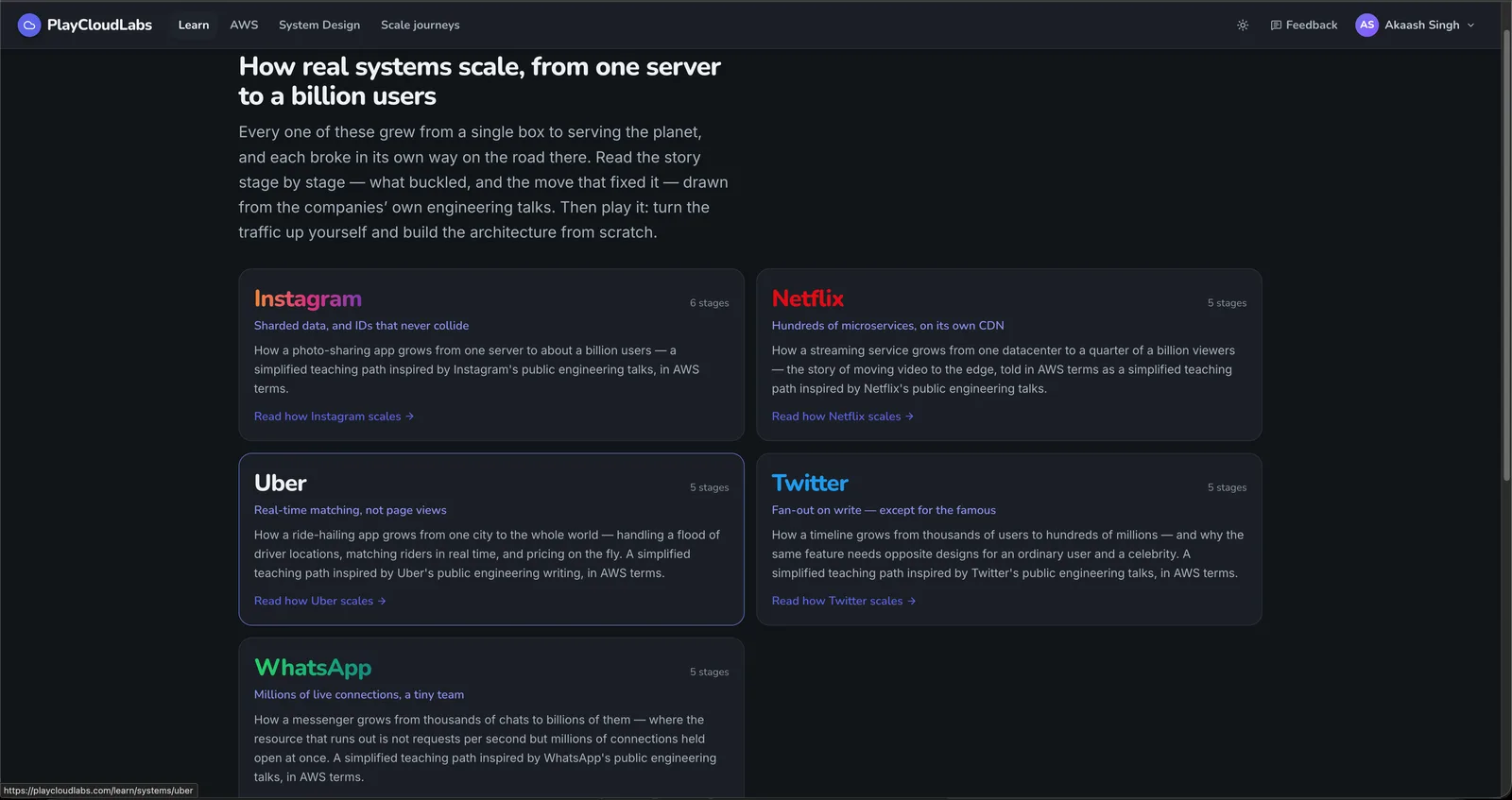 PlayCloudLabs screenshot 3: System Design Interview Practice